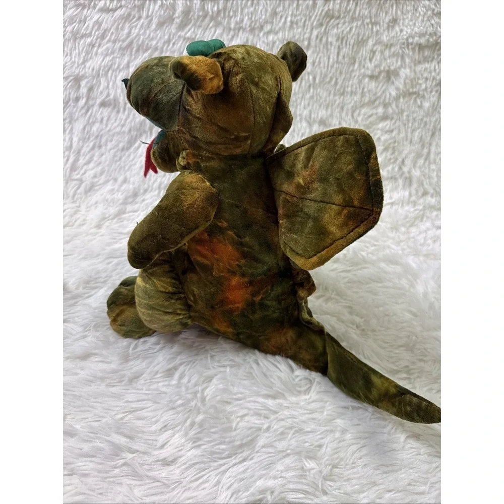 Vintage 1990s Chosun Tie Dye Dragon Plush Squeaky Honking Dinosaur 12